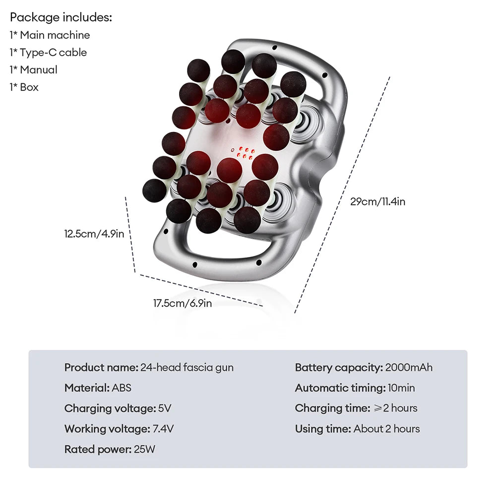 42-Heads Fascia Gun High-Frequency Vibration Body Massage