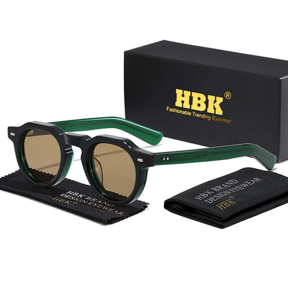 HBK Vintage Simple Round Men Sunglasses