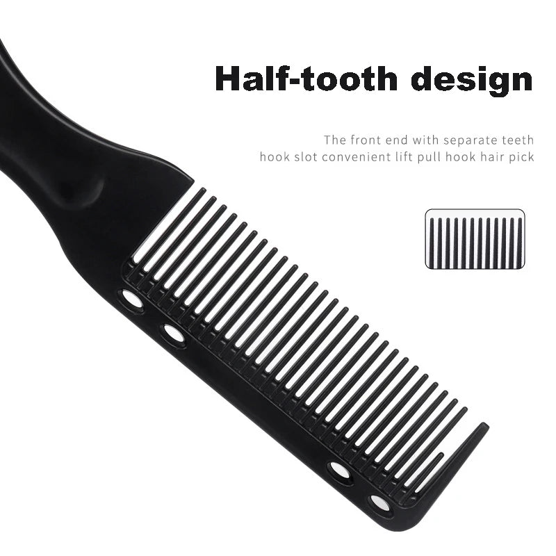 Double-sided Comb Brush Black Small Beard Styling Brush
