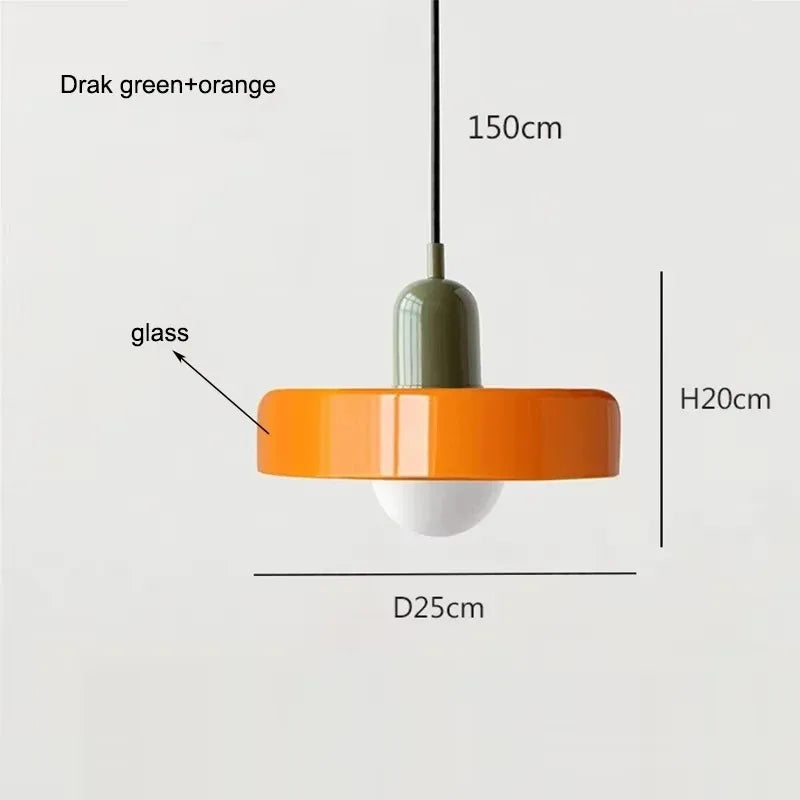 Nordic Retro Glass Pendant Lamps Indoor E27 LED Chandelier
