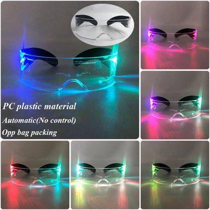 New Acrylic Luminous Glowing Cyberpunk Glasses LED Light