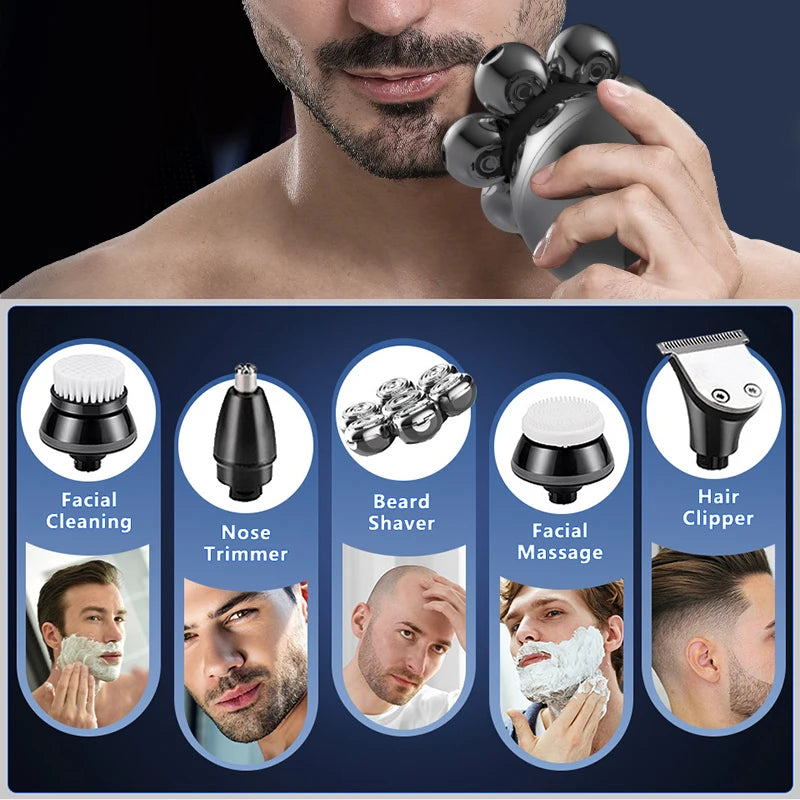 Electric Shaver 7D Floating Cutter Head Base Men Beard Trimmer