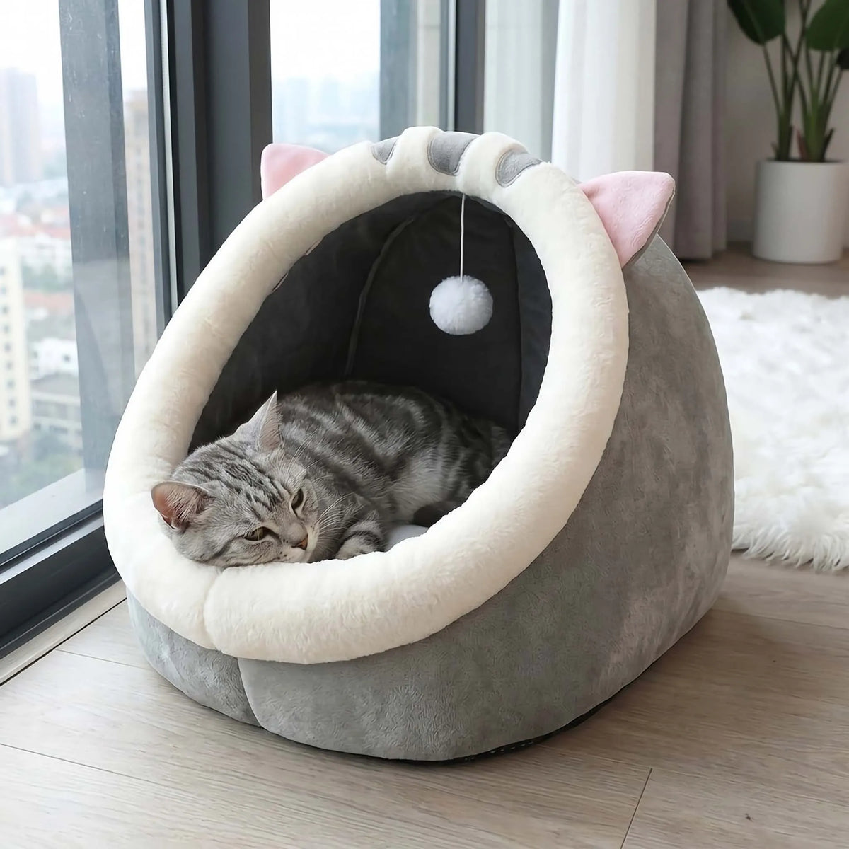 Cute And Soft Cat House Super Cat Bed Warm Deep Sleep Comfort