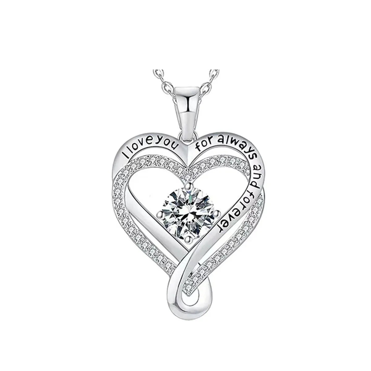 To My Wife From Husband 925 Silver Eternal Heart Necklace