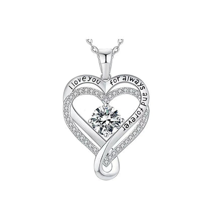 To My Wife From Husband 925 Silver Eternal Heart Necklace