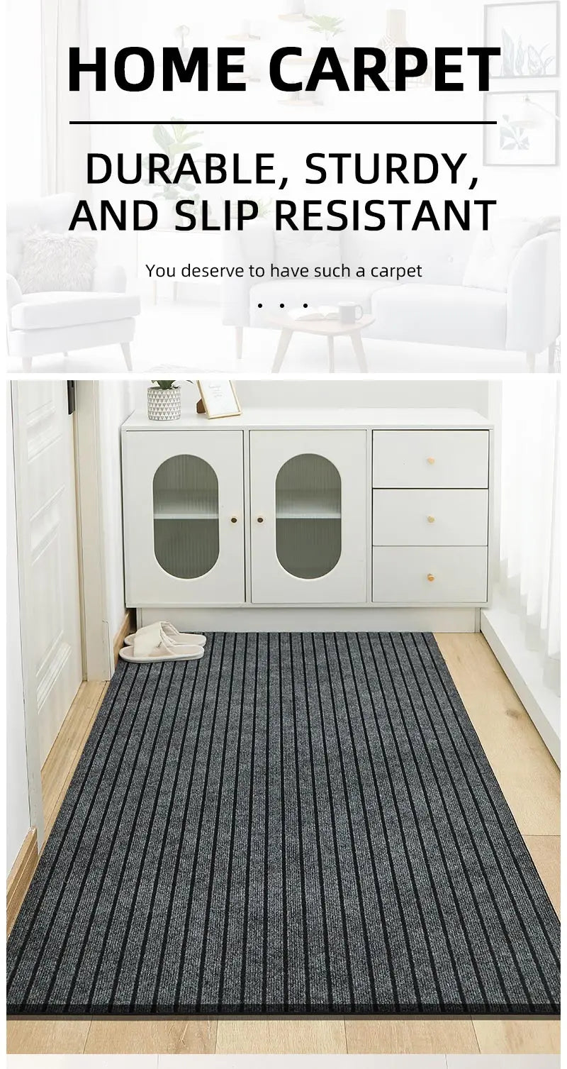 Large sized striped rubber bottom corridor carpet carp