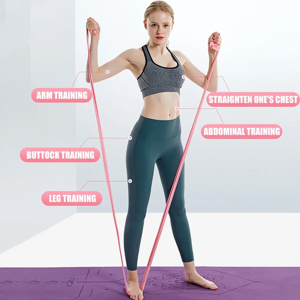 Length 200cm Yoga Pilates Stretch Resistance Band