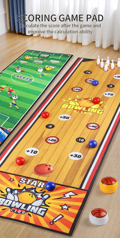 Interactive Bowling and Curling Mat Game Fun Football-Inspired