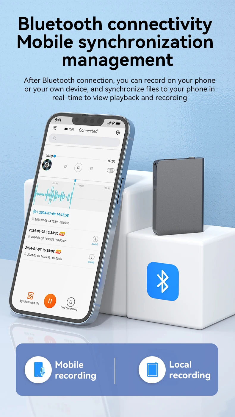 8-128GB AI ChatGPT-4 Intelligent Voice Recorder Audio App