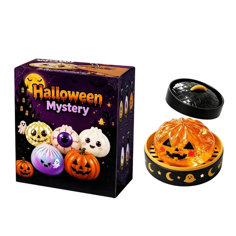 Soft Squishy Dumpling Toy With Halloween Theme Box
