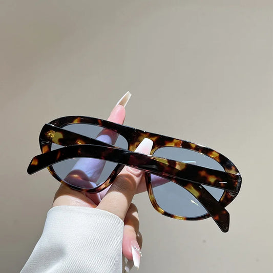 new fashion leopard gradient oval sunglasses for women
