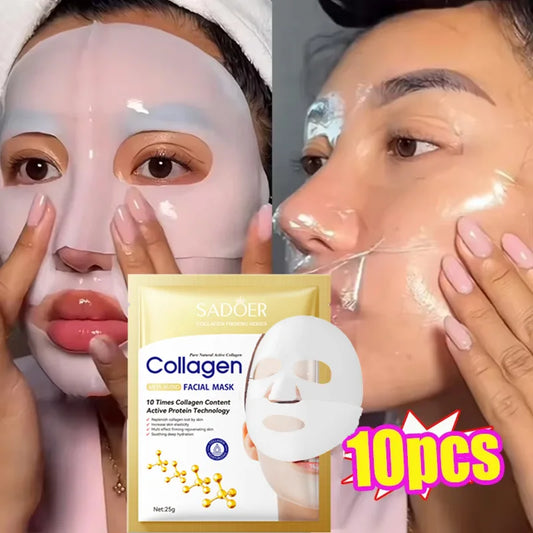 10pcs Korean Collagen Anti Wrinkle Facial Mask  Fade Fine Lines