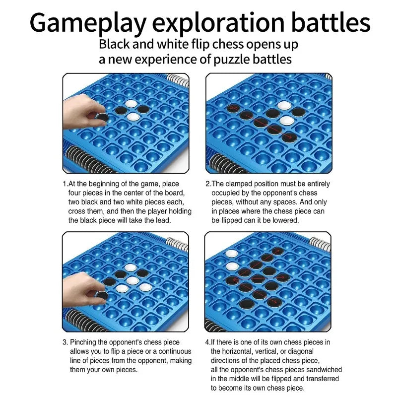 Dual-Side Flip Board Strategy Game for 2 Players Logic Training