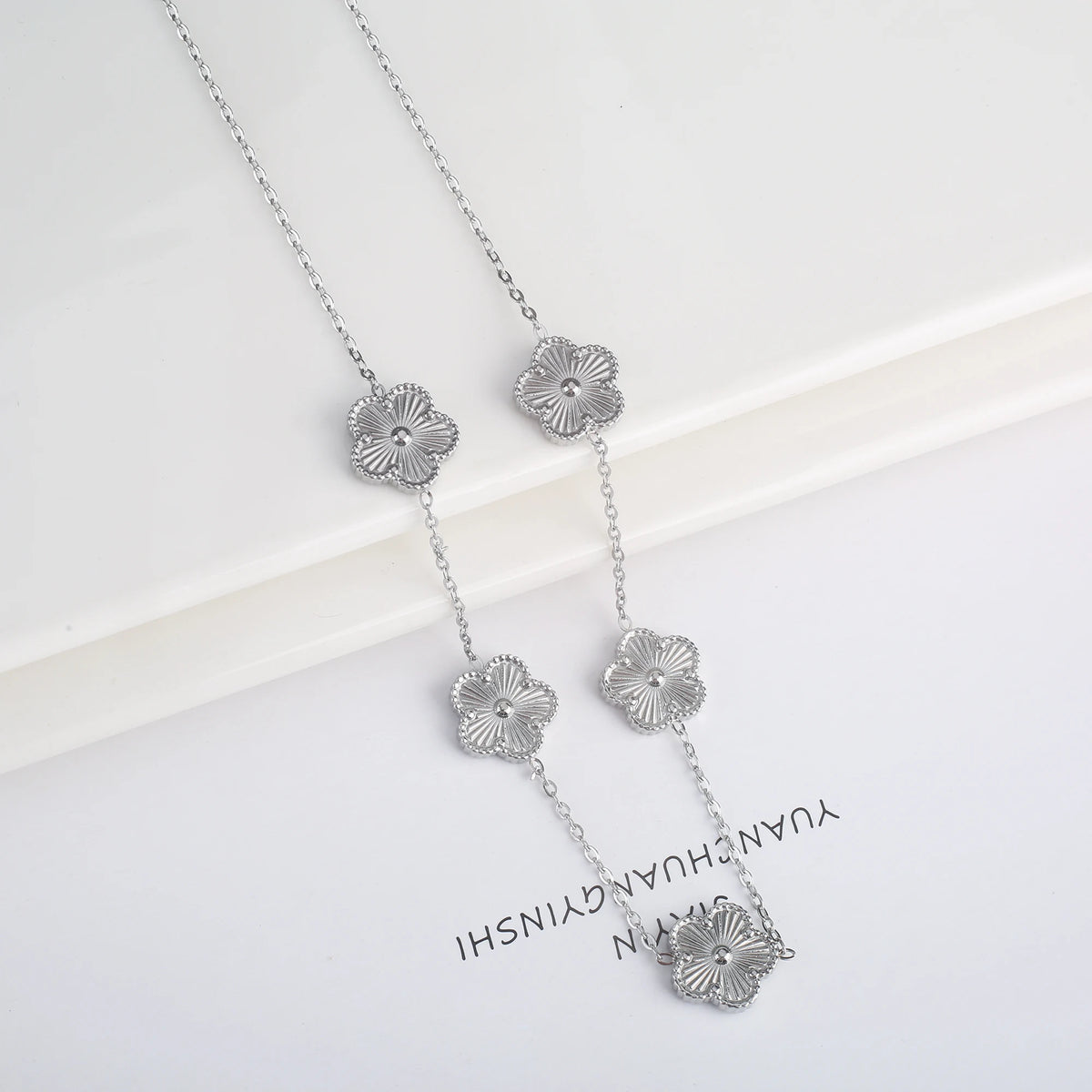 Stainless Steel Laser Five Leaf Flower Petal Adjustable Clover