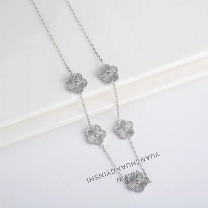 Stainless Steel Laser Five Leaf Flower Petal Adjustable Clover
