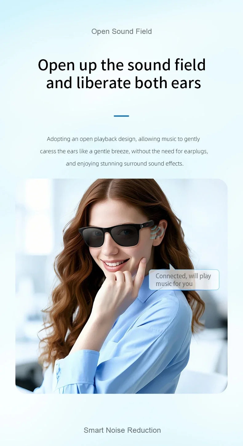 Smart Glasses  Remote Shoot Bluetooth Sunglasses AI Voice