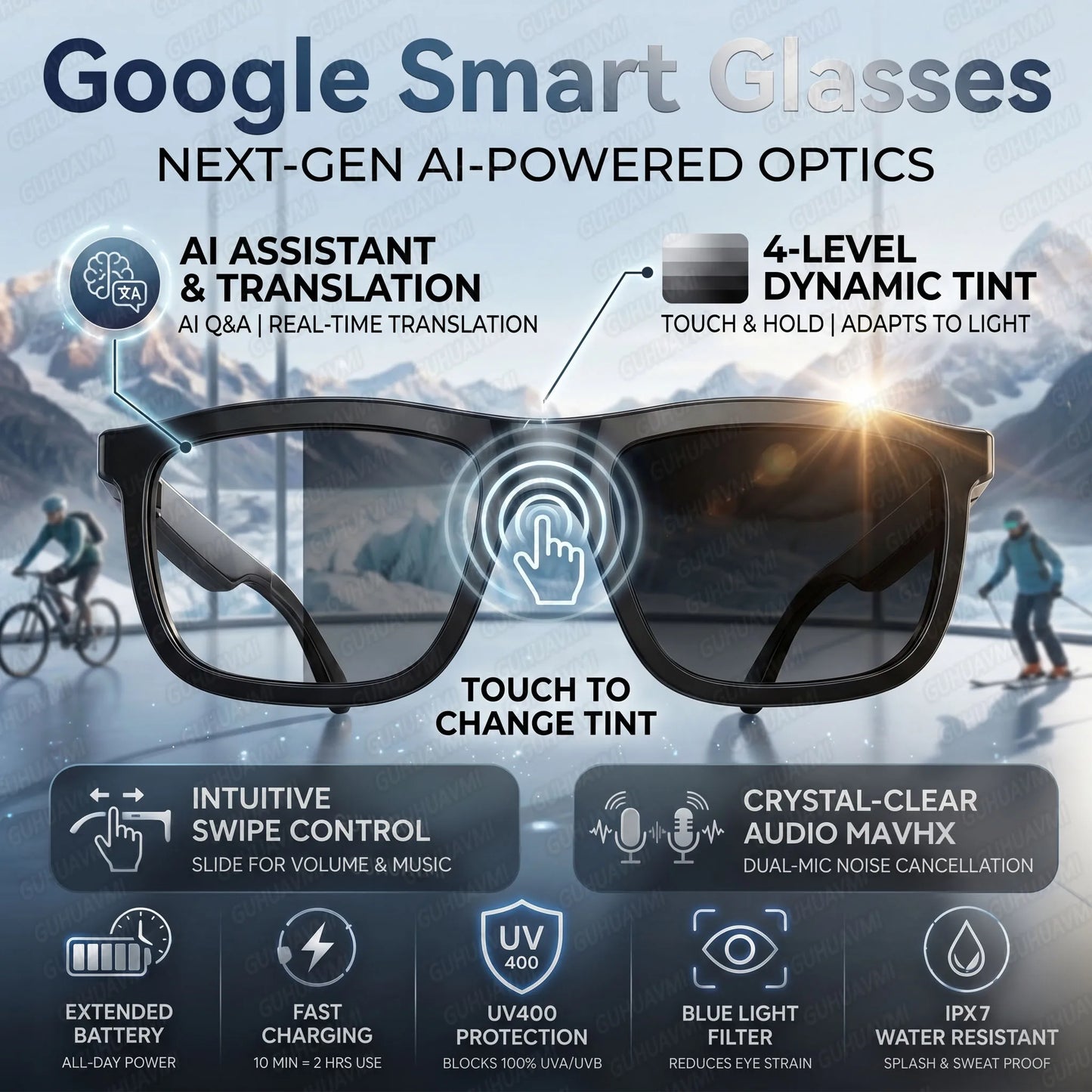 New Smart Audio Glasses Wireless Open Ear Sunglasses