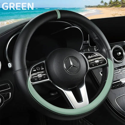 Napa Leather Steering Wheel Cover Non-Slip Inside