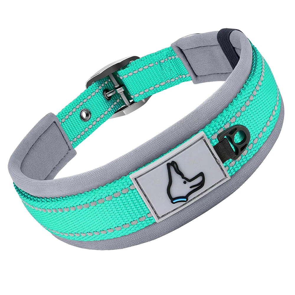 Padded Dog Collars Soft Reflective Wide Pet Collars