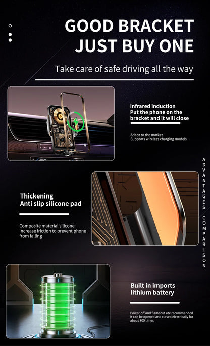 Car Phone Holder 66W Wireless Charger Mobile Phone Holder