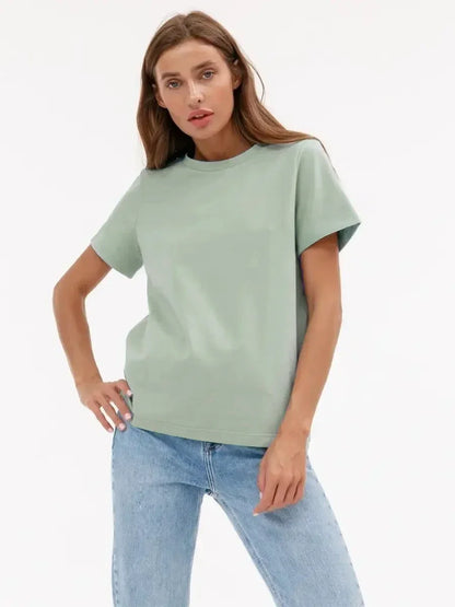 Bornladies Summer 100% Cotton Women's T-shirt Bottoming Tops
