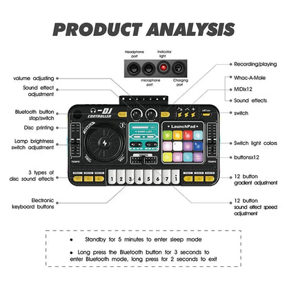Kids Simulation DJ Mixer Controller Toys Multifunctional
