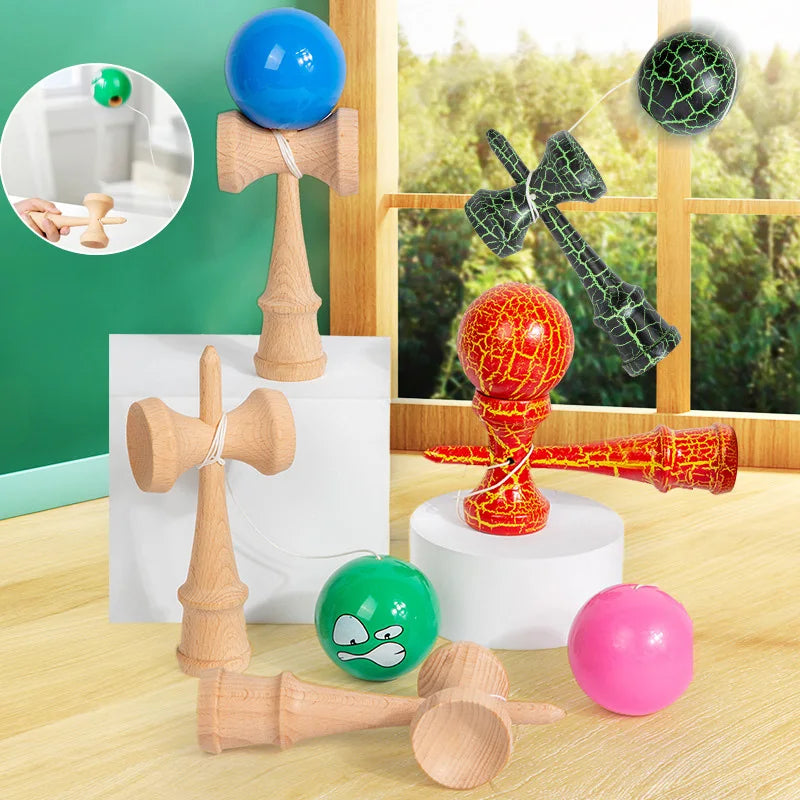 Crack Painted Kendama Toy Outdoor Fitness Balls Train