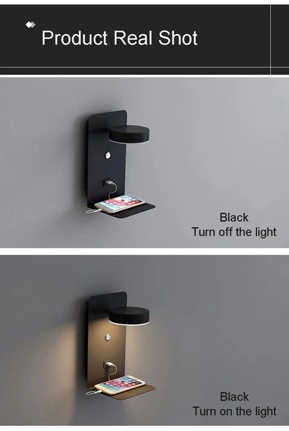 Bedroom Led Wall Lamps with USB Charge Wall Light