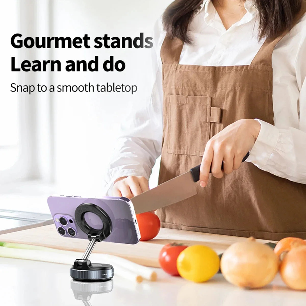 Car Mount Electric Vacuum Magnetic Holder Foldable Suction Stand