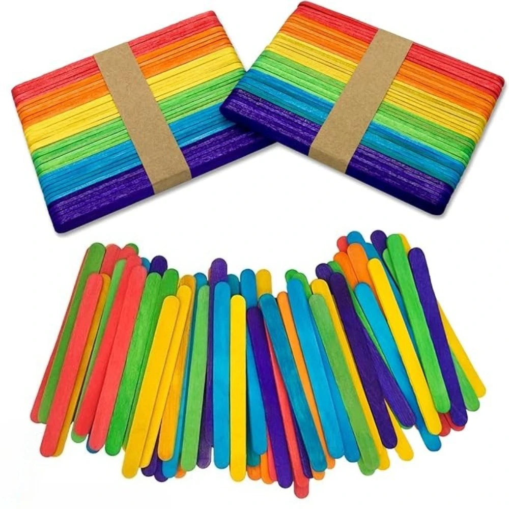 Colored Ice Cream Popsicle Stick Wooden Popsicle Sticks