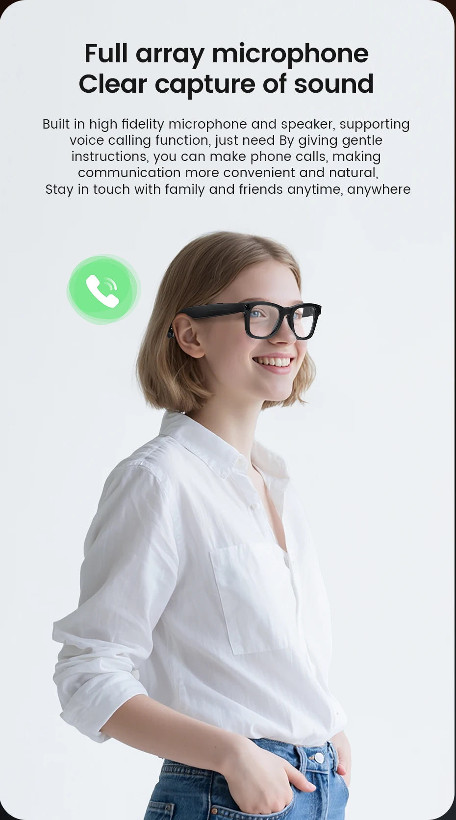 Smart Glasses HD Photo Video OpenAI Record Translation