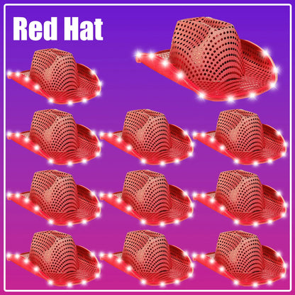 LED Cowboy Hats Wedding Hats Bulk Light up Cowboy Hats