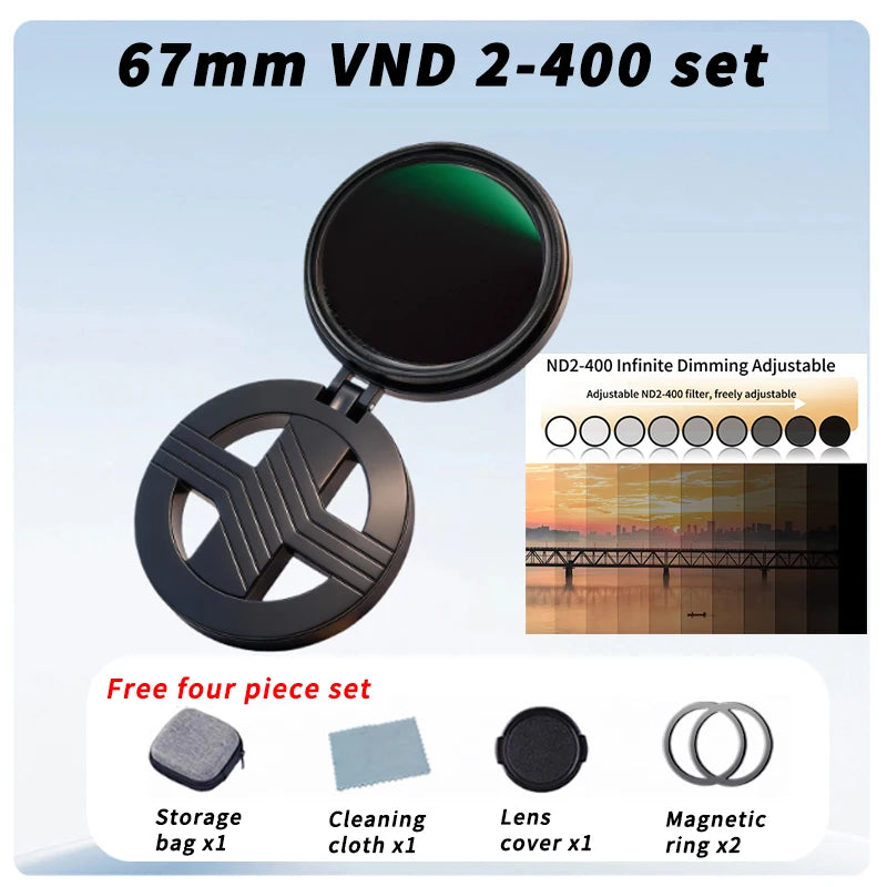 Magnetic ND Filter for Phone Adjustable Camera Lens Clip