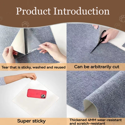 Self-Adhesive Cat Scratching Mat Trimmable Cat Carpet