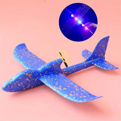 Electric Foam Plane Glider Hand Throw Airplane with LED Light