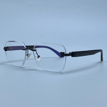 Square Rimless Photochromic Sunglasses Men Vintage