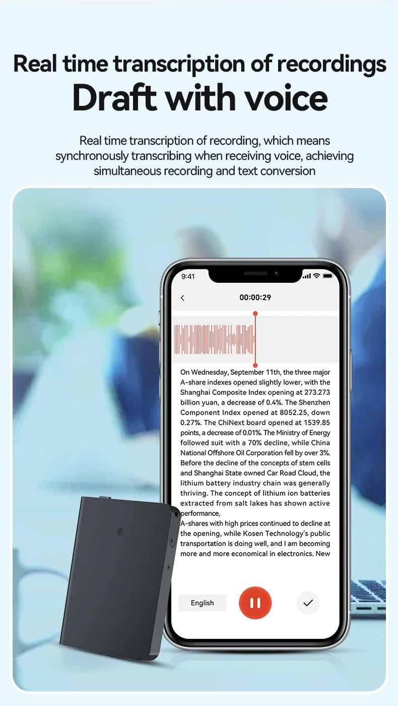 8-128GB AI ChatGPT-4 Intelligent Voice Recorder Audio App