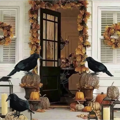 Realistic Artificial Crows Party Ornament Halloween Decorations