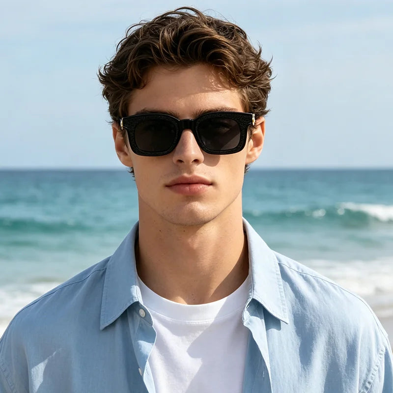 New Fashion Vintage Rectangle Frame Sunglasses Men