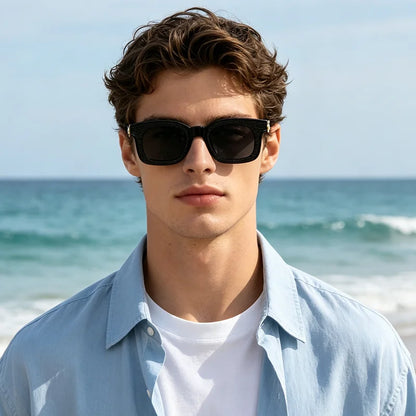 New Fashion Vintage Rectangle Frame Sunglasses Men