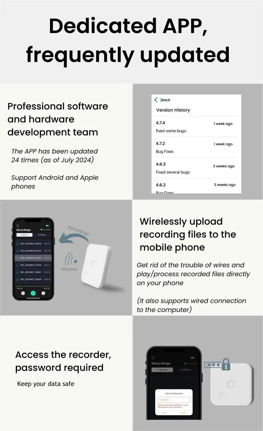 New Portable AI Voice Recorder with Mobile App Transcription