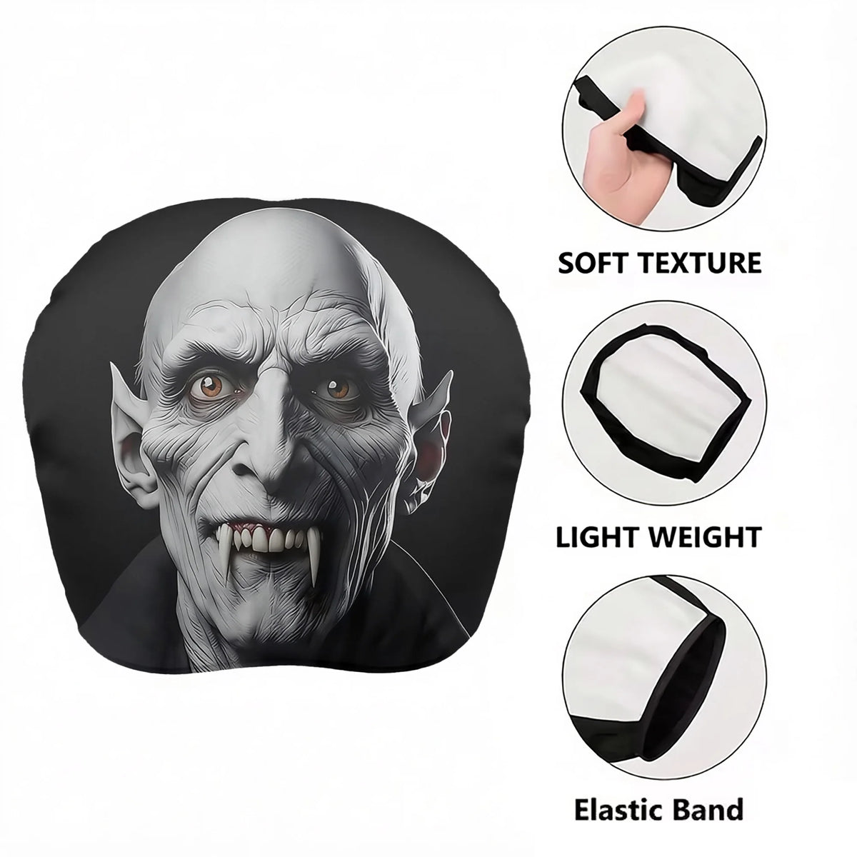 2pcs vampire-themed car headrest covers adding a spooky