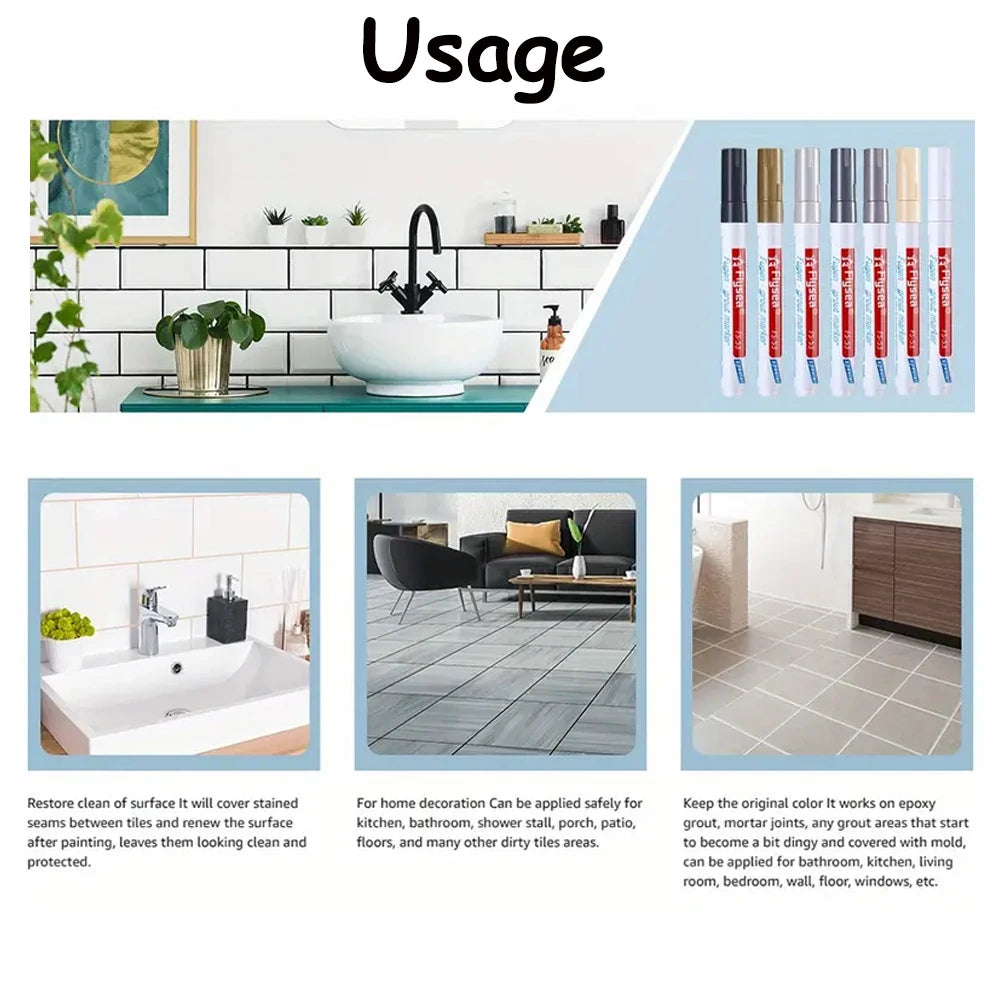 Floor Tile Marker Pen Wall Grout Pen Waterproof