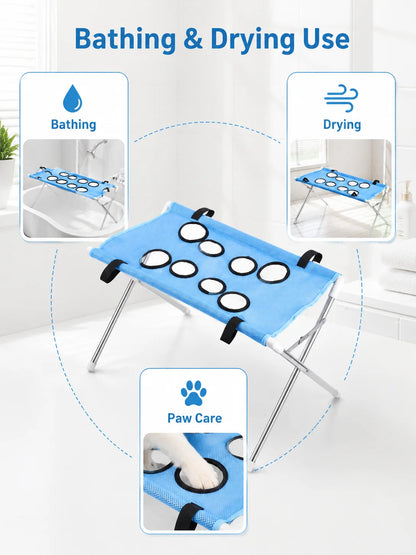 Pet Bathing Hammock Stand Foldable Dog Cat Grooming