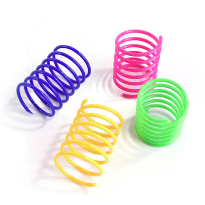 4/200Pcs Interactive Cat Spring Toy Spiral Colors