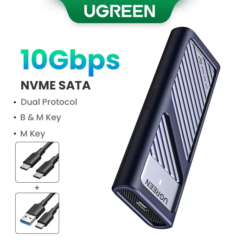 UGREEN M2 SSD Case NVME SATA Dual Protocol M.2 to USB Type C