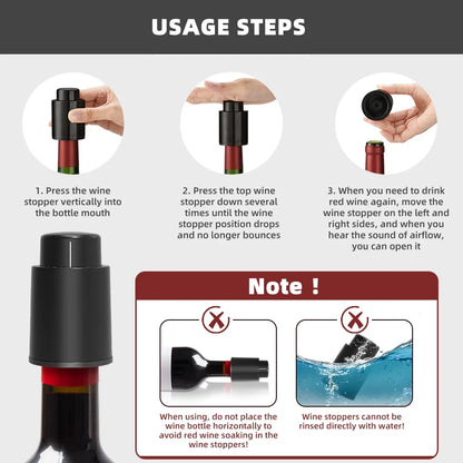 1/2pc Vacuum Wine Bottle Cap Stopper Sealed Storage Vacuum