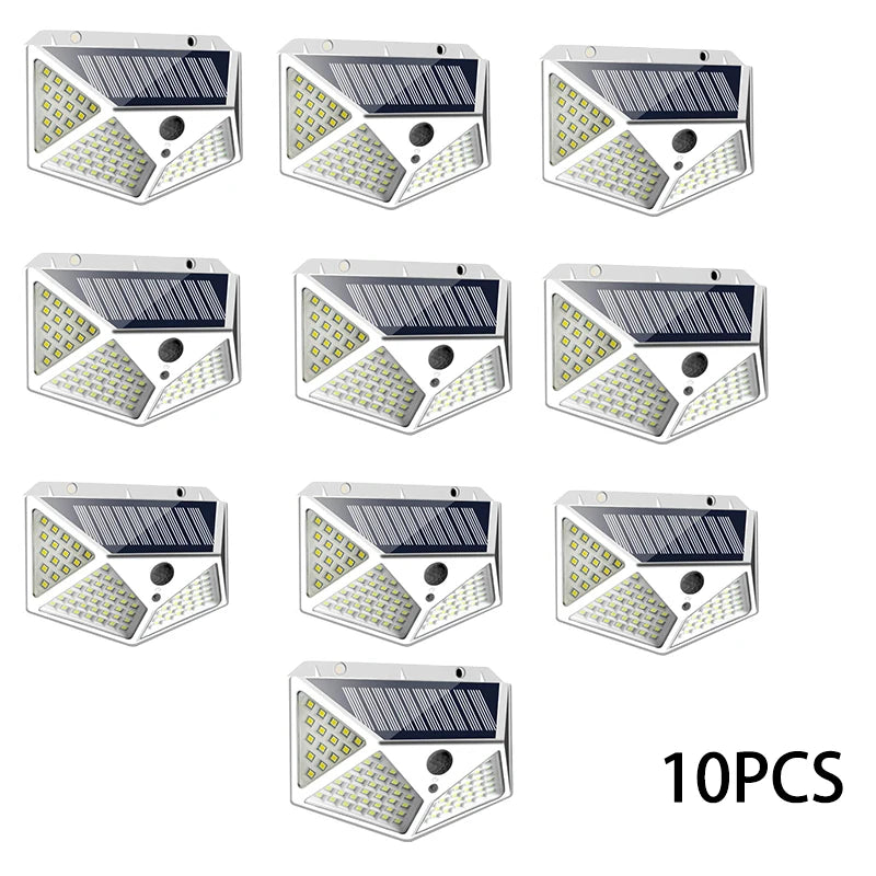 Solar Lights Outdoor 100 LED Wall Lamp Motion Sensor Lights