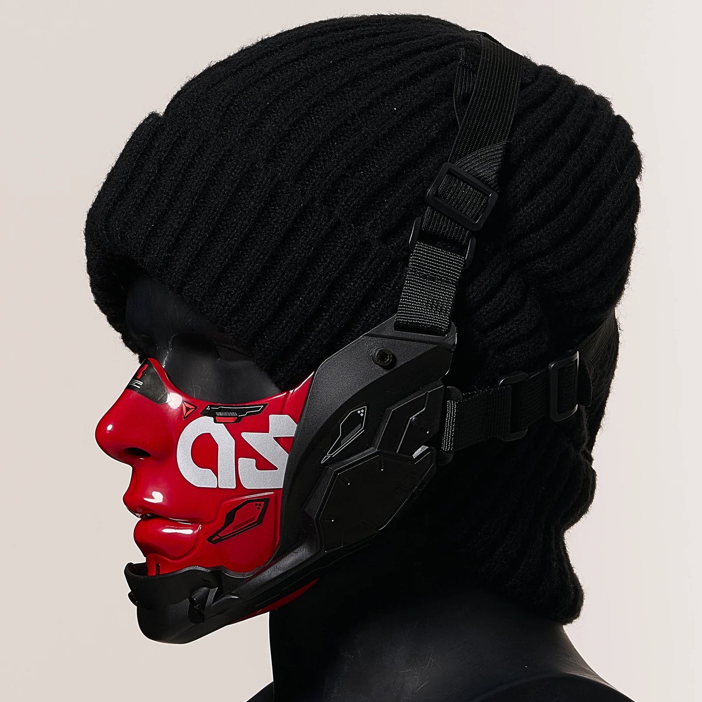 Cyberpunk Half Face Mask Mecha Style Halloween