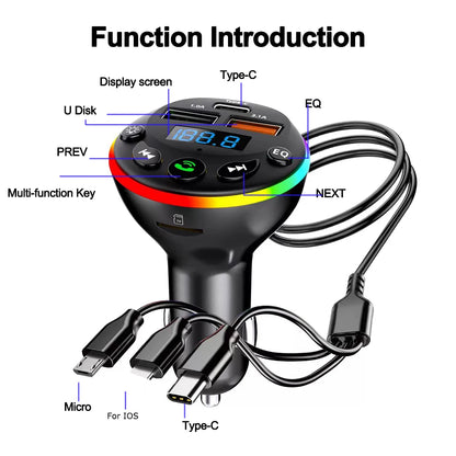Bluetooth 5.0 FM Transmitter Car MP3 Modulator Player Handsfree